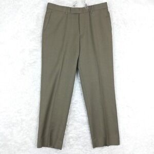 Mantoni Mens Dress Pants 100% Wool Trouser Slim Brown Taupe 34